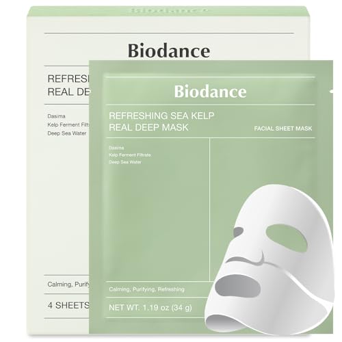 BIODANCE Bio-Collagen Real Deep Mask, Hydrating Overnight Hydrogel Mask, Pore Minimizing, Elasticity Improvement, 34g x4ea