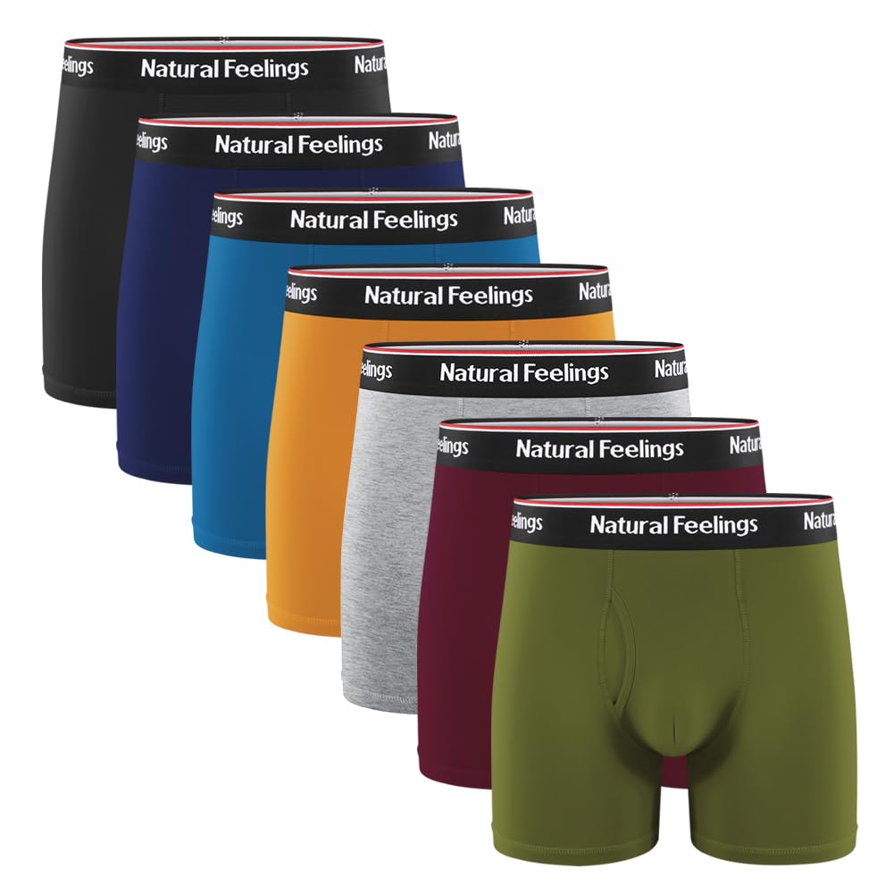 Natural Feelings Boxer Briefs Mens Underwear Men Pack Soft Cotton Open Fly Underwear