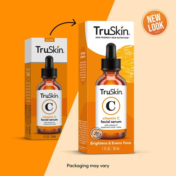 TruSkin Vitamin C Serum – Anti Aging Facial Serum with Vitamin C, Hyaluronic Acid, Vitamin E – Brightening Serum – Even Skin Tone, Improve Appearance of Dark Spots, Fine Lines & Wrinkles, 2 Fl Oz