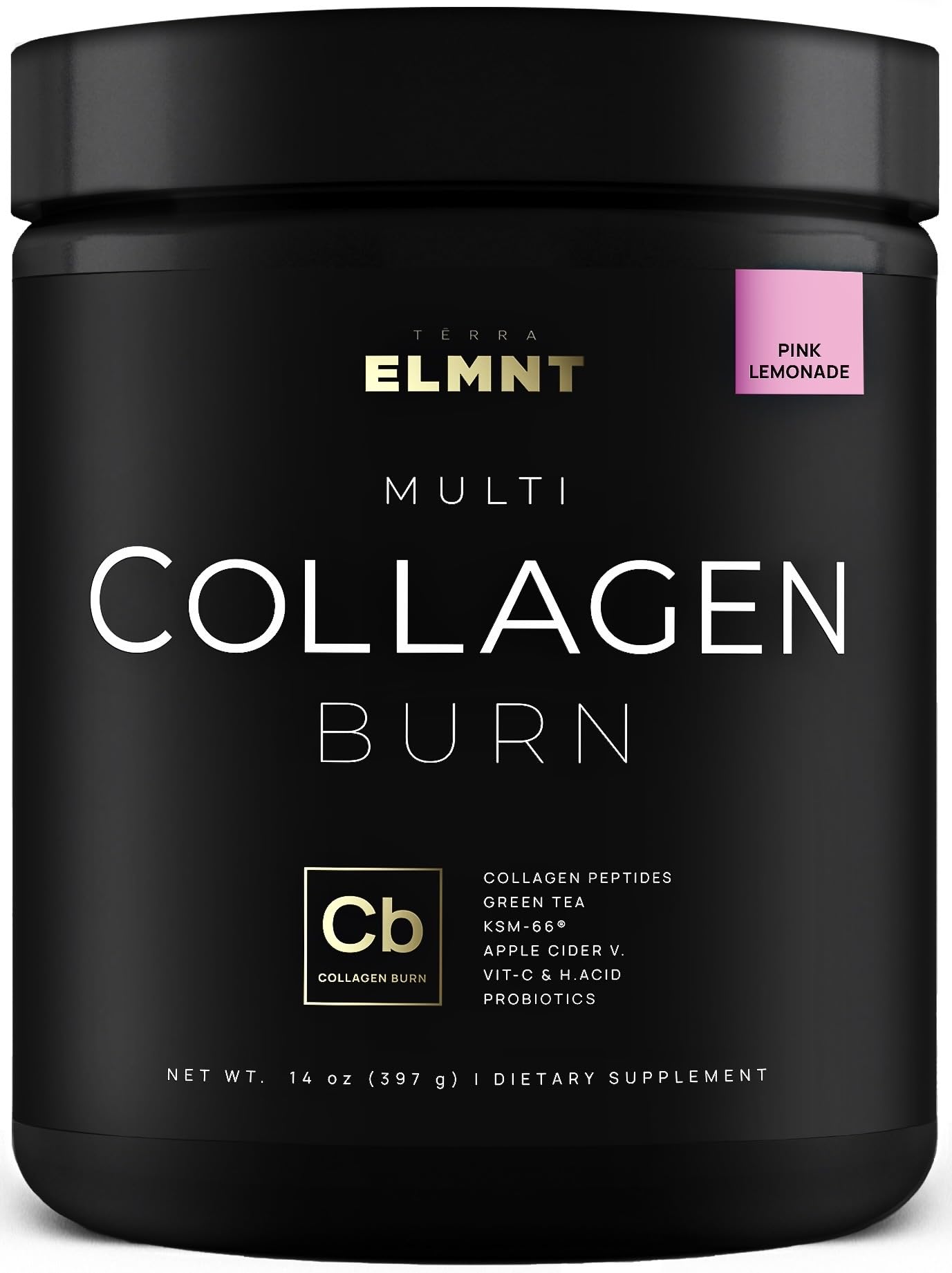 ELMNT Super Collagen Powder for Women Weight Loss + Beauty w. Probiotics, Hyaluronic Acid, ACV, KSM-66, Biotin - Premium Multi Collagen Peptides Protein Supplement Colageno for Women (Unflavored)