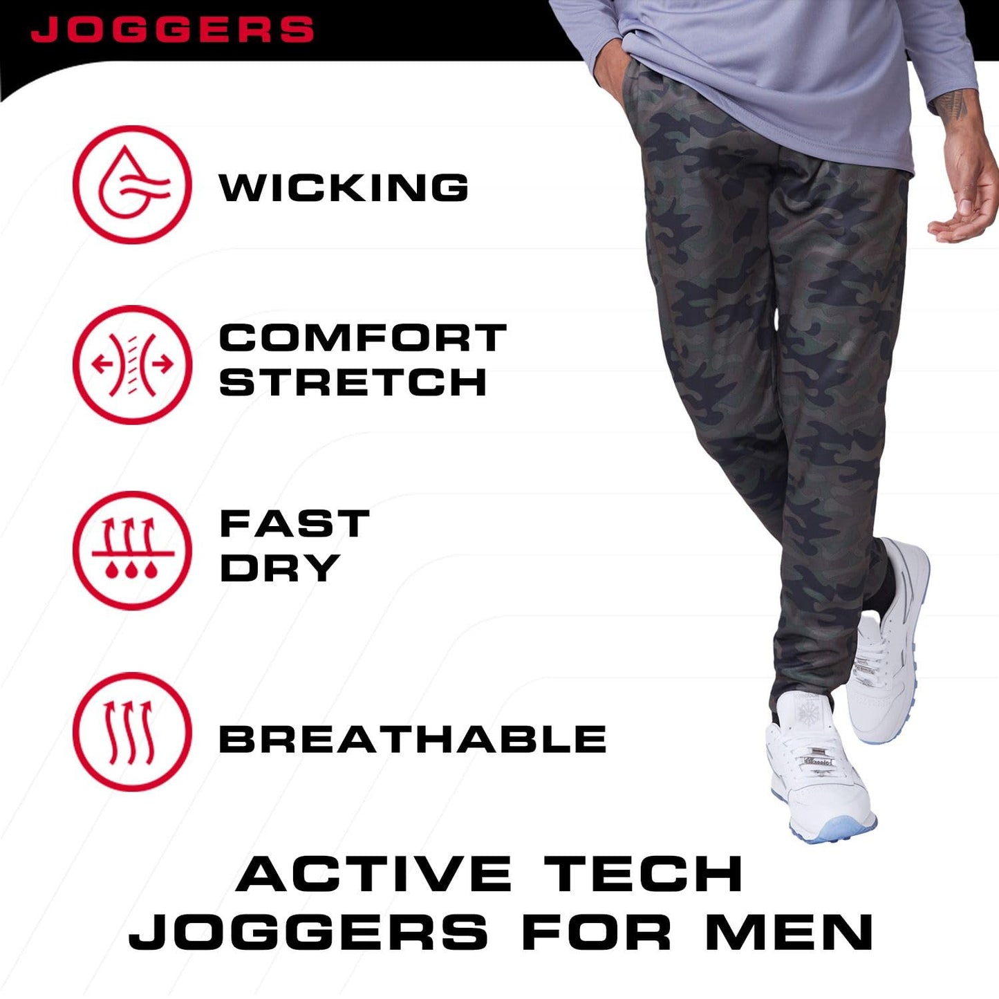 Ultra Performance 3 Pack Mens Joggers Mens Athletic Sweatpants with Pockets for Men, Small - 3X