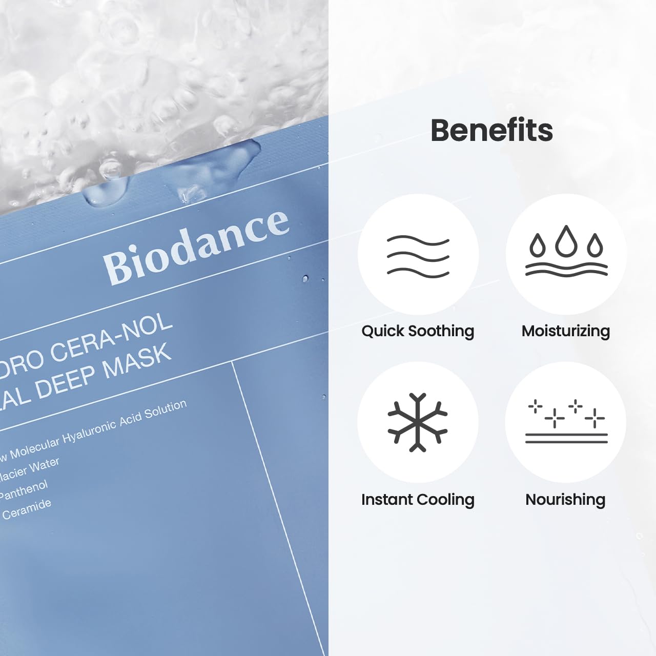 BIODANCE Bio-Collagen Real Deep Mask, Hydrating Overnight Hydrogel Mask, Pore Minimizing, Elasticity Improvement, 34g x4ea