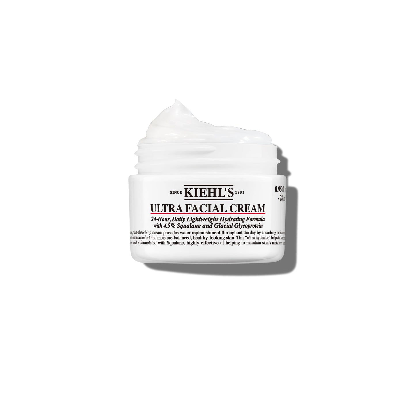 Kiehl's Ultra Facial Cream, with 4.5% Squalane to Strengthen Skin's Moisture Barrier, Skin Feels Softer and Smoother, Long-Lasting Hydration, Easy and Fast-Absorbing, Suitable for All Skin Types