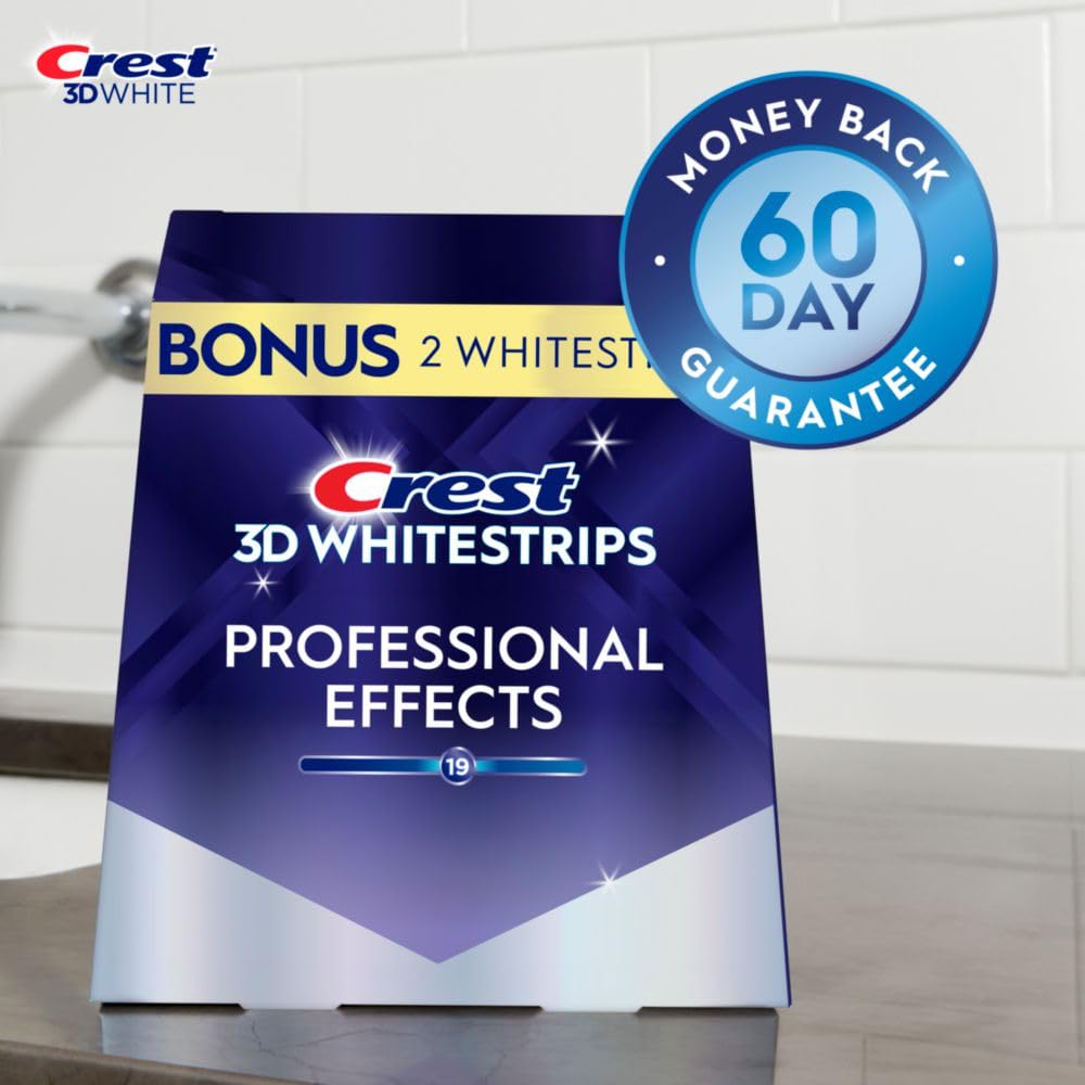 Crest 3D Whitestrips Professional Effects, Whitestrip 3D White, Teeth Whitening Strip Kit, 44 Strips (22 Count Pack), Crest Teeth Whitening Strips, Teeth Whitening Kit