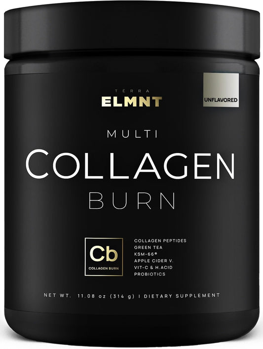 ELMNT Super Collagen Powder for Women Weight Loss + Beauty w. Probiotics, Hyaluronic Acid, ACV, KSM-66, Biotin - Premium Multi Collagen Peptides Protein Supplement Colageno for Women (Unflavored)