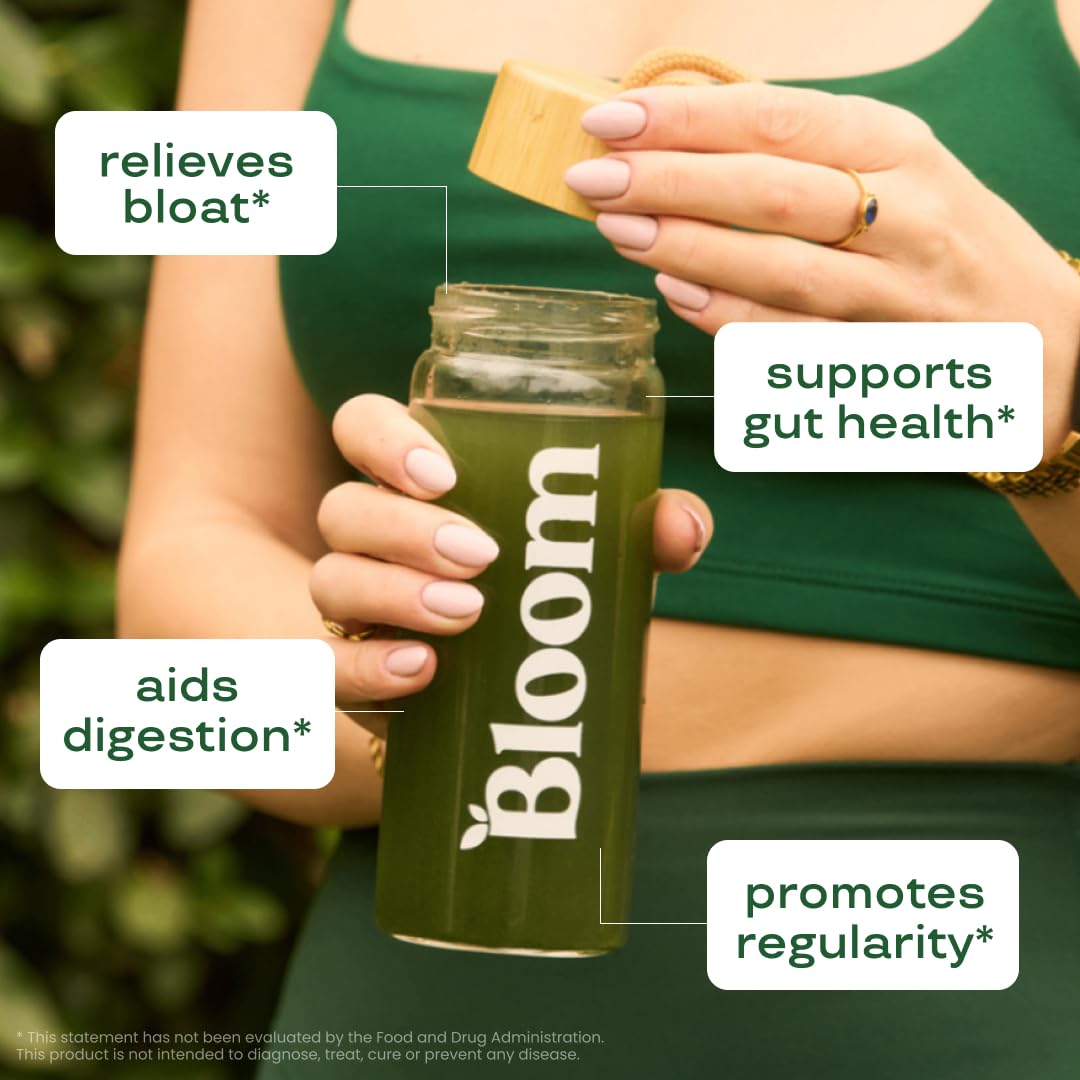 Bloom Nutrition Superfood Greens Powder, Digestive Enzymes with Probiotics and Prebiotics, Gut Health, Bloating Relief for Women, Chlorella, Green Juice Mix with Beet Root Powder, 30 SVG, Mango