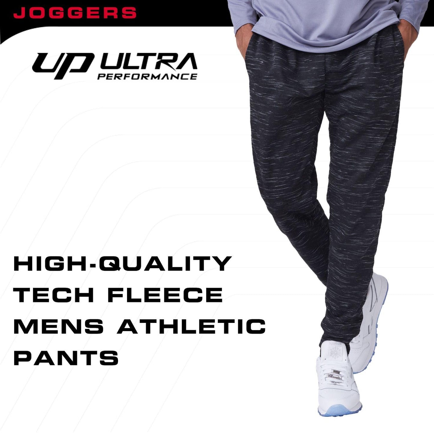 Ultra Performance 3 Pack Mens Joggers Mens Athletic Sweatpants with Pockets for Men, Small - 3X