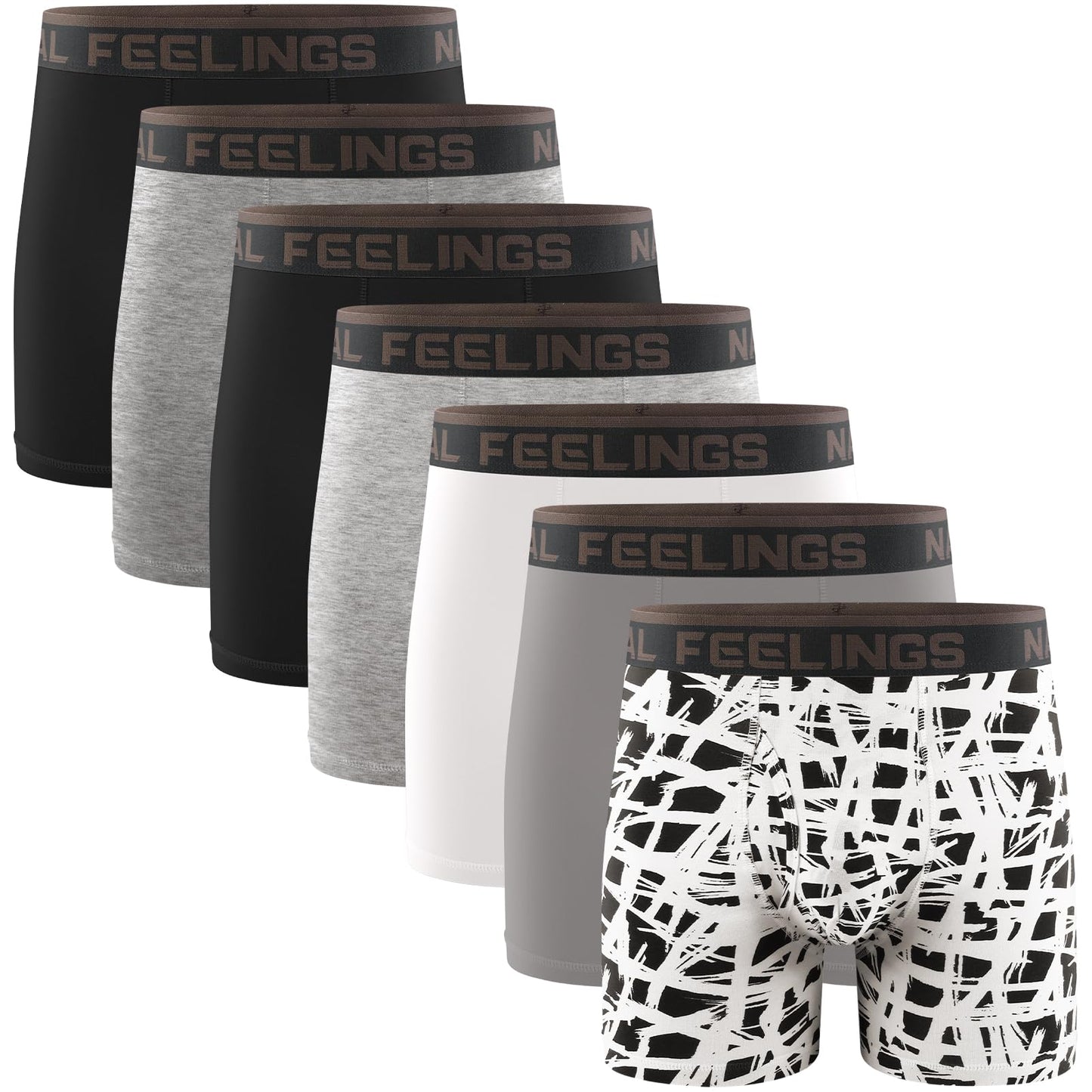 Natural Feelings Boxer Briefs Mens Underwear Men Pack Soft Cotton Open Fly Underwear