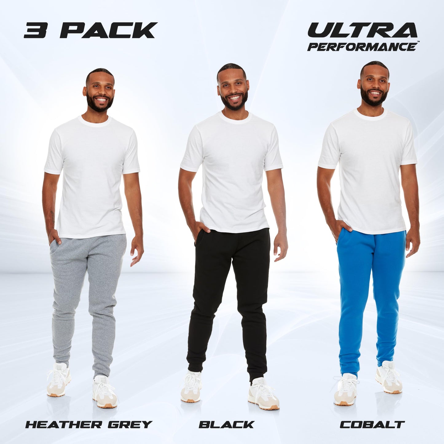 Ultra Performance 3 Pack Mens Joggers Mens Athletic Sweatpants with Pockets for Men, Small - 3X