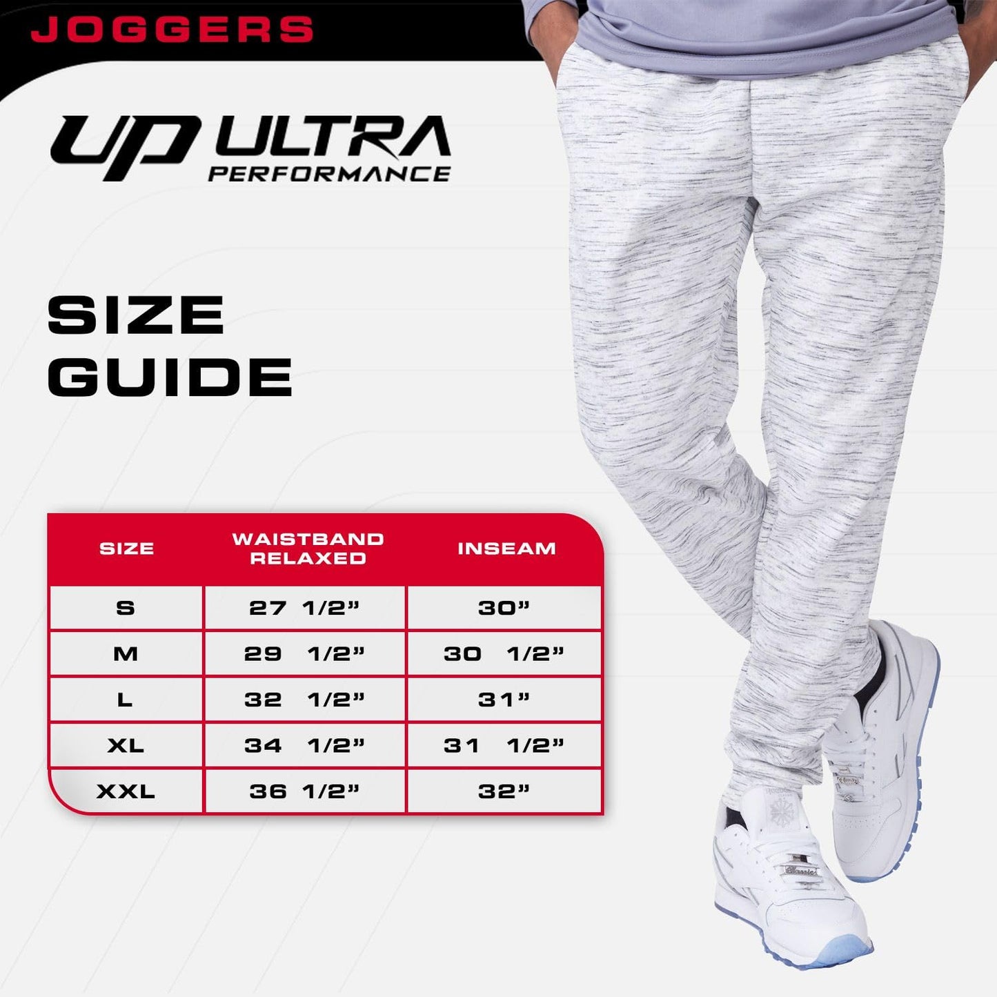 Ultra Performance 3 Pack Mens Joggers Mens Athletic Sweatpants with Pockets for Men, Small - 3X