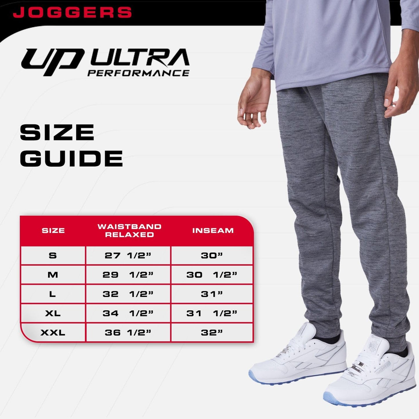 Ultra Performance 3 Pack Mens Joggers Mens Athletic Sweatpants with Pockets for Men, Small - 3X