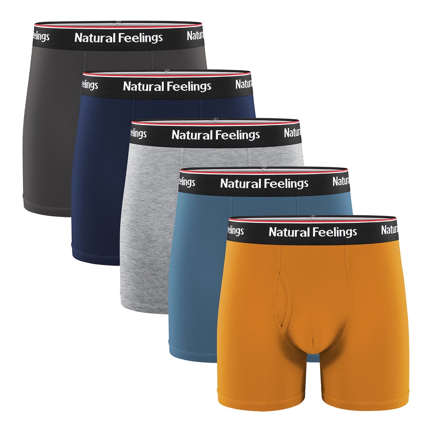 Natural Feelings Boxer Briefs Mens Underwear Men Pack Soft Cotton Open Fly Underwear