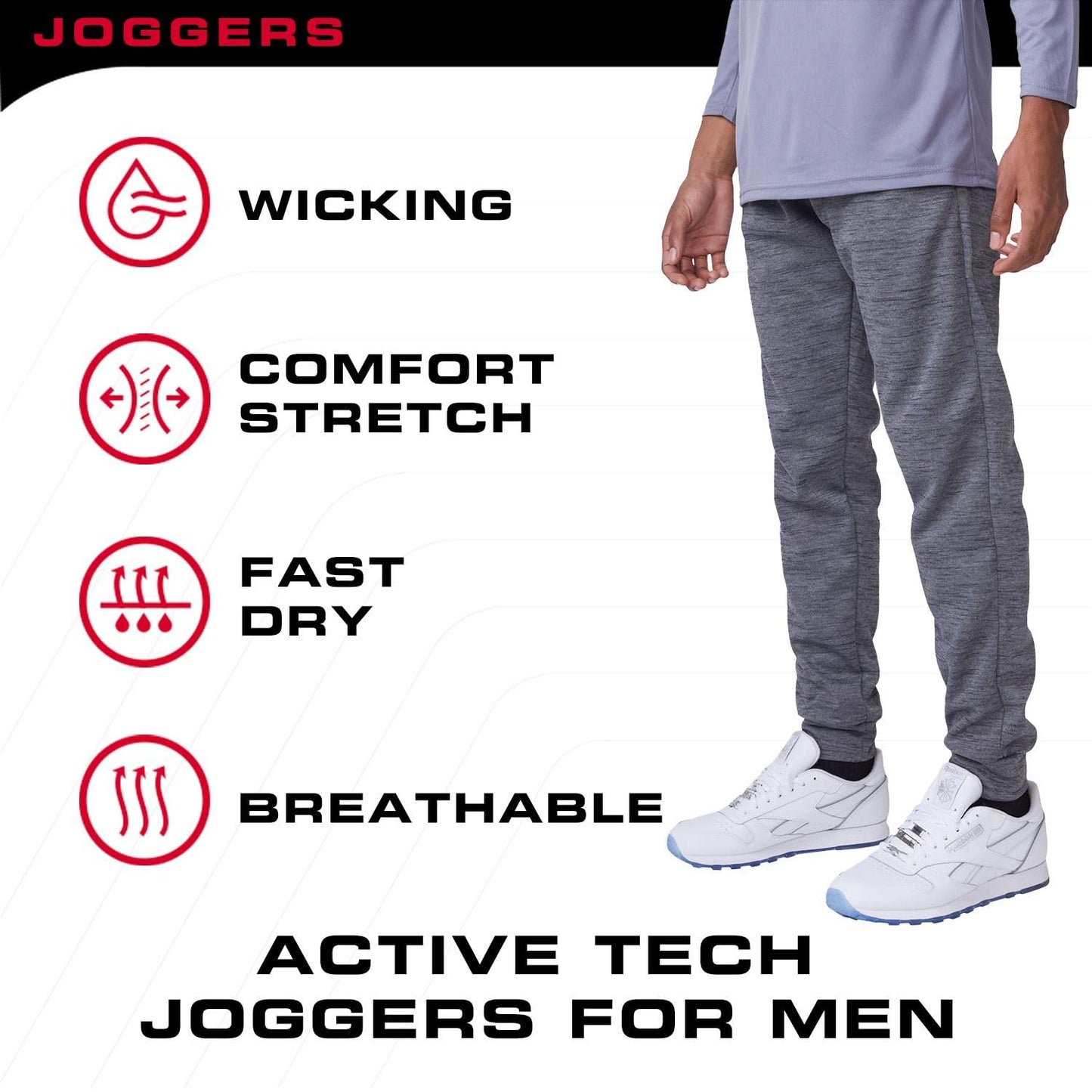 Ultra Performance 3 Pack Mens Joggers Mens Athletic Sweatpants with Pockets for Men, Small - 3X