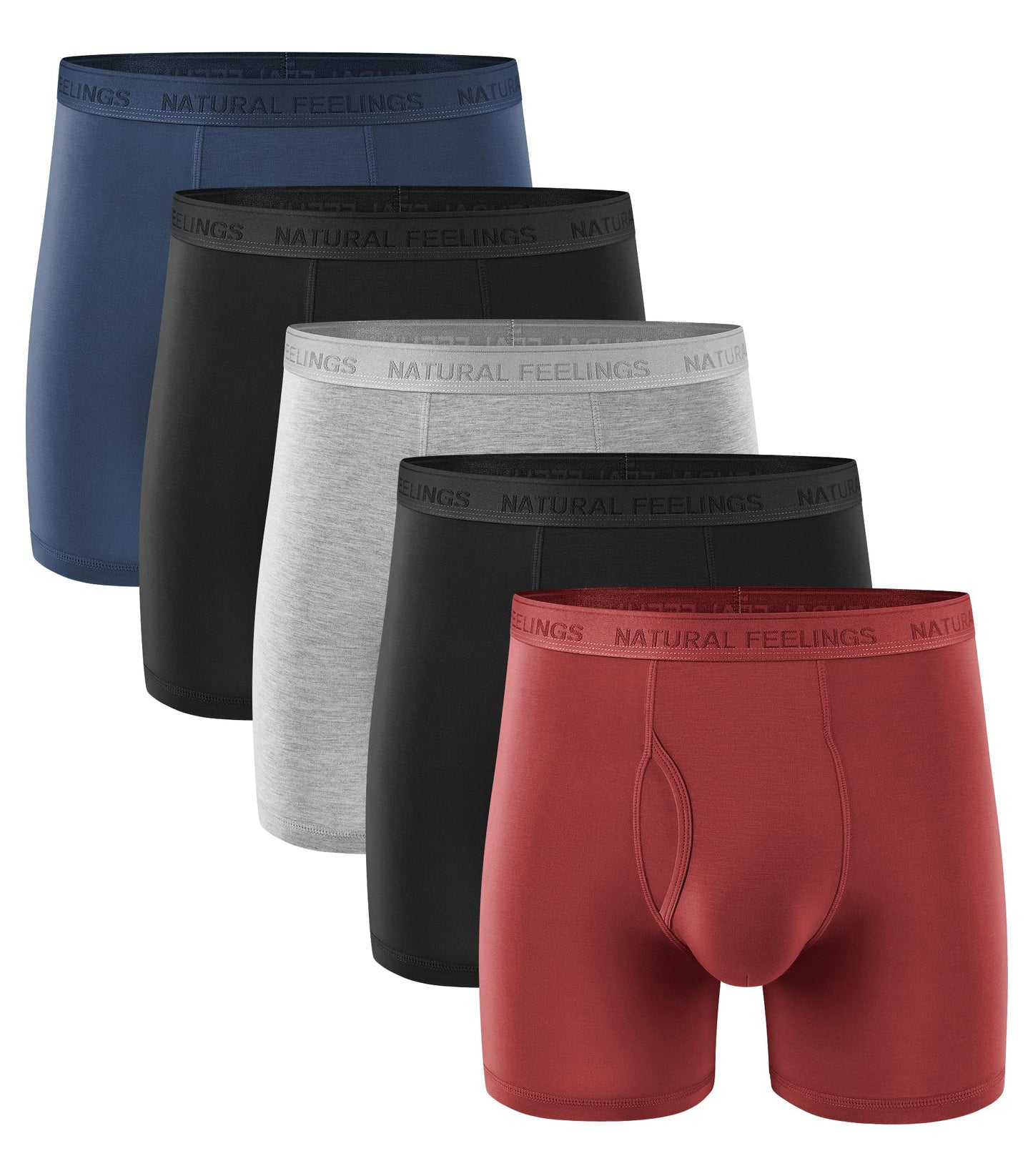 Natural Feelings Boxer Briefs Mens Underwear Men Pack Soft Cotton Open Fly Underwear