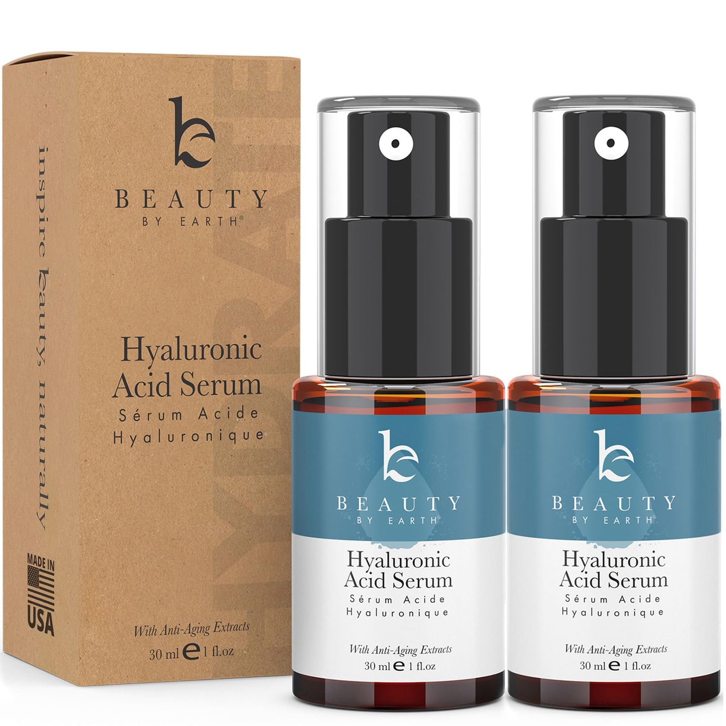 Hyaluronic Acid Serum for Face - USA Made with Natural & Organic Ingredients, Hydrating Anti Aging Face Serum, Softens and Smoothes Dry & Sensitive Skin, Fragrance Free Day & Night Facial Serum