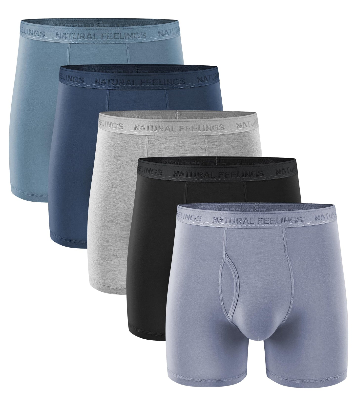 Natural Feelings Boxer Briefs Mens Underwear Men Pack Soft Cotton Open Fly Underwear