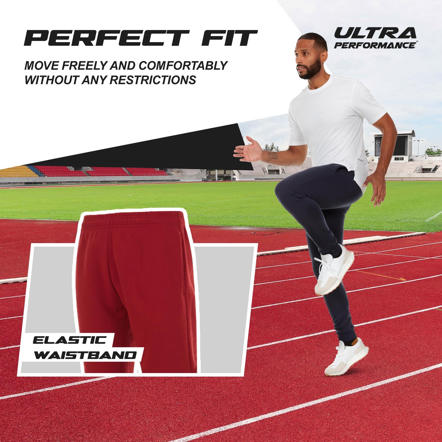 Ultra Performance 3 Pack Mens Joggers Mens Athletic Sweatpants with Pockets for Men, Small - 3X