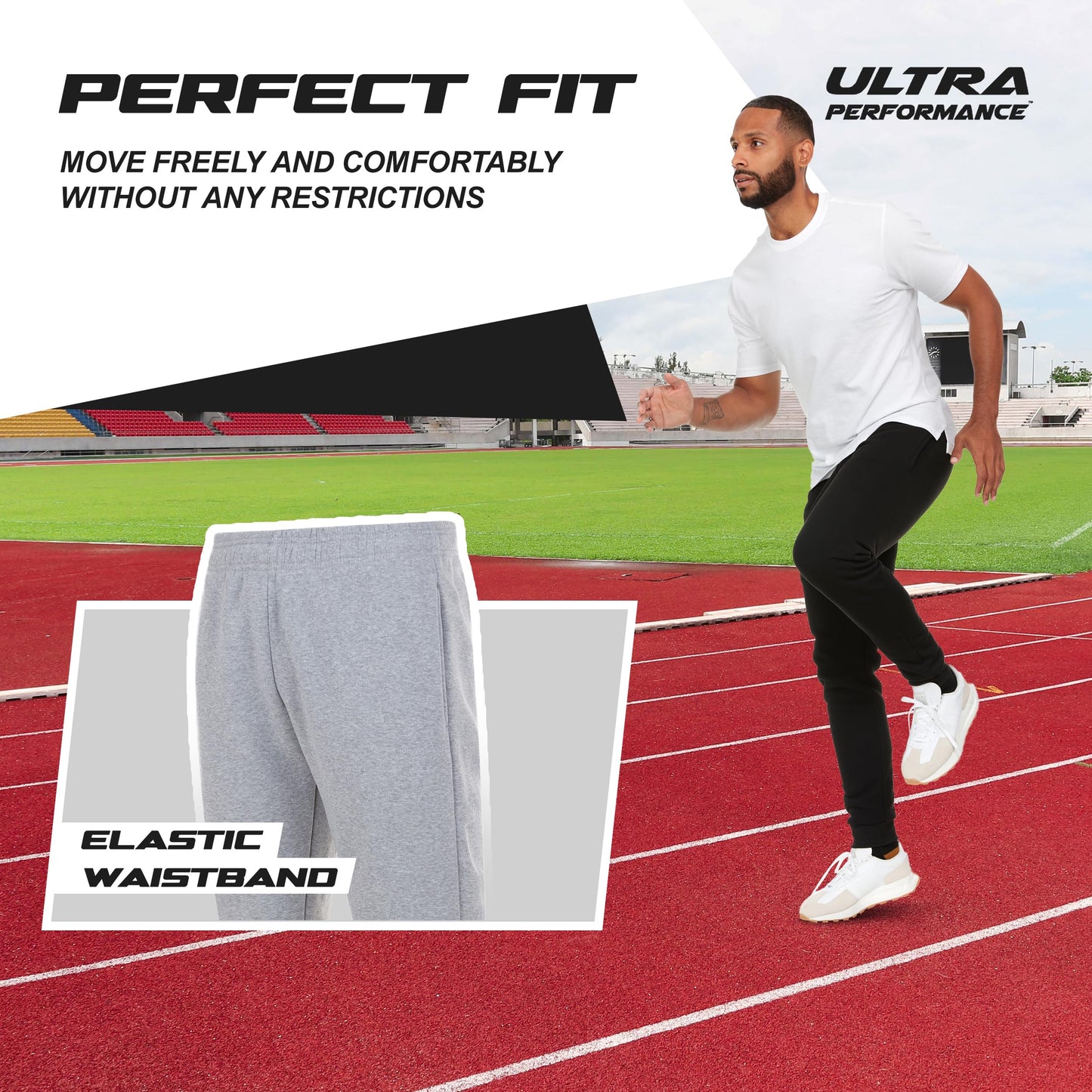 Ultra Performance 3 Pack Mens Joggers Mens Athletic Sweatpants with Pockets for Men, Small - 3X