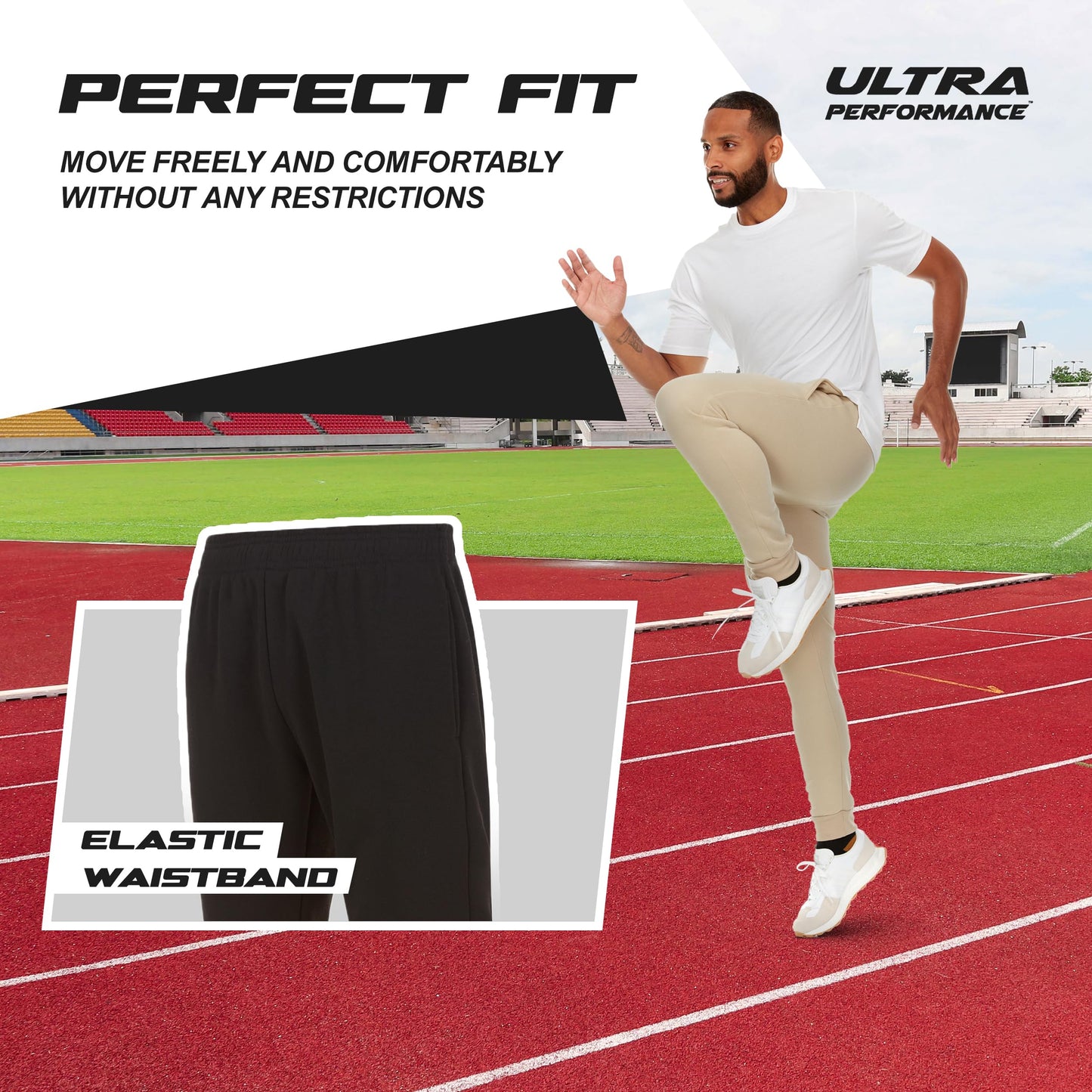 Ultra Performance 3 Pack Mens Joggers Mens Athletic Sweatpants with Pockets for Men, Small - 3X