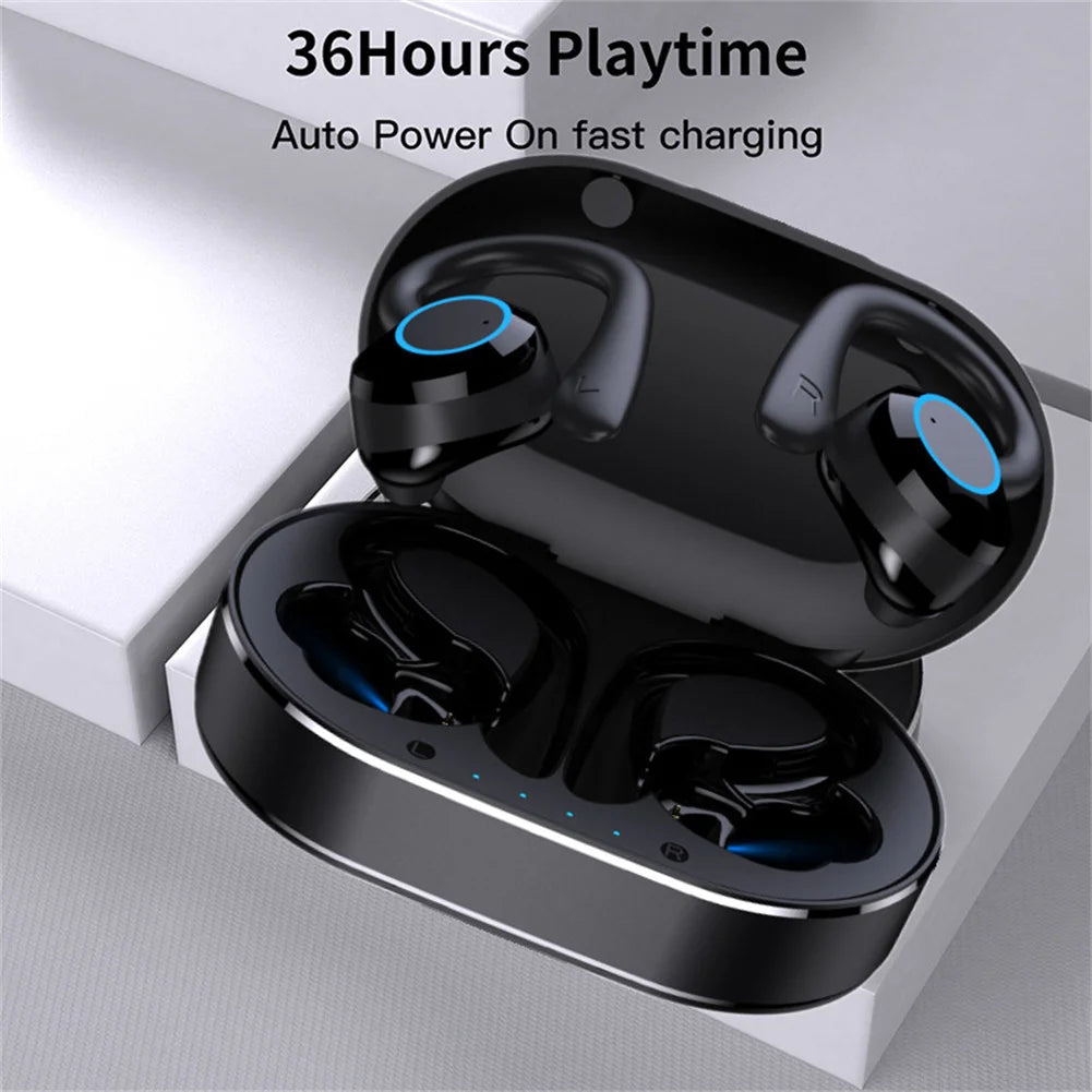 Q25 Pro Noise Cancelling Wireless Earphones Bluetooth-compatible Stereo Bass Headphone Ear Hook Waterproof Sports Game Headsets