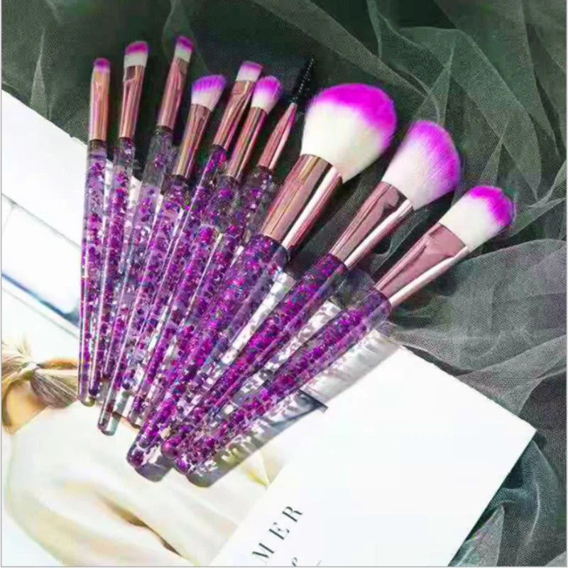 Makeup brush 10 piece suit Makeup tools Soft hair powder blusher brush eye shadow makeup suit