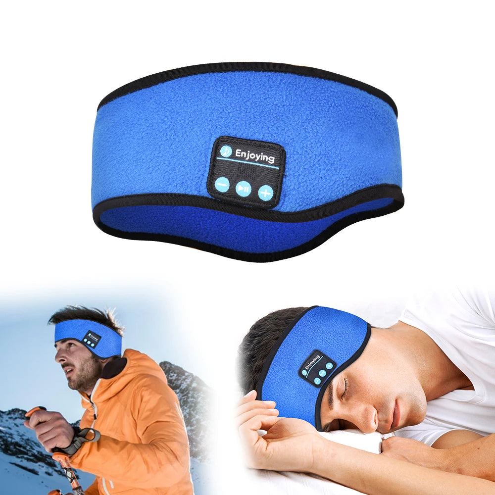 Sleep Headband Bluetooth Headphones, Warm Wireless Earphones Music Sports Speakers Sleeping Band for Women Men, Black,Blue,Red