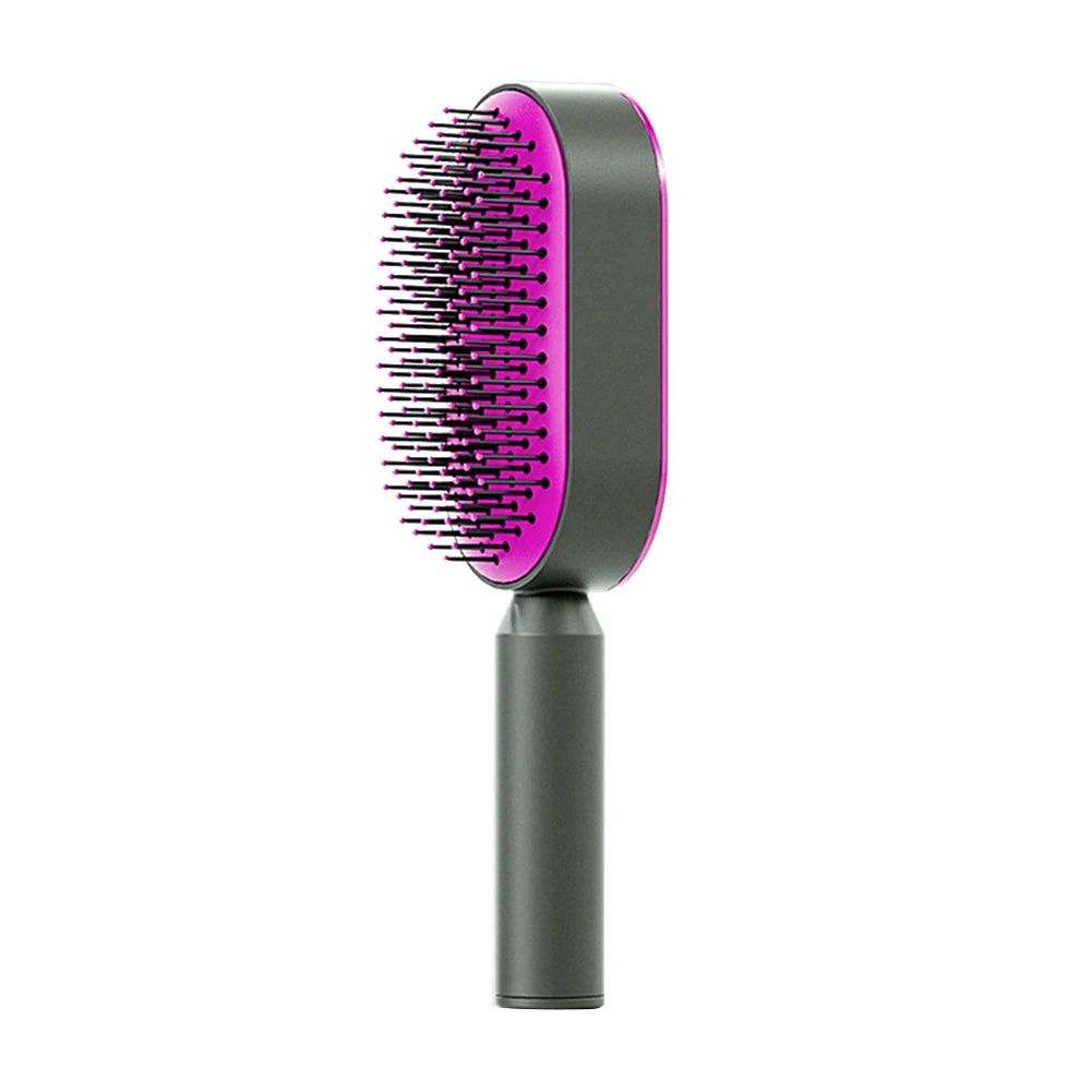 Self Cleaning Hair Brush For Women One-key Cleaning Hair Loss Airbag Massage Scalp Comb Anti-Static Hairbrush Dropshipping