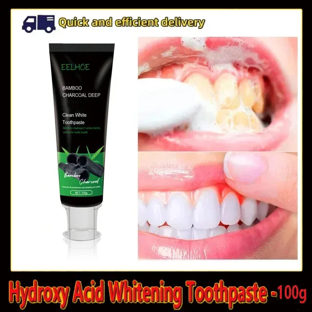 Bamboo charcoal deep tooth whitening toothpaste cleaning yellow teeth stains Tartar removes mouth odor bright white oral care