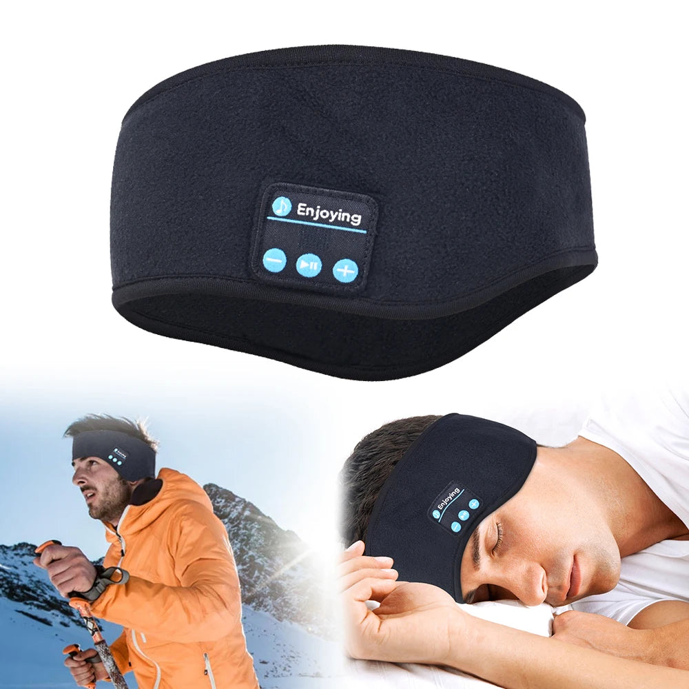 Sleep Headband Bluetooth Headphones, Warm Wireless Earphones Music Sports Speakers Sleeping Band for Women Men, Black,Blue,Red