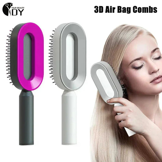 Massage Comb Hair Brush Self Cleaning Hair Brush For Women One-key Quick Hair Comb 3D Air Cushion Hair Styling Tools Combs