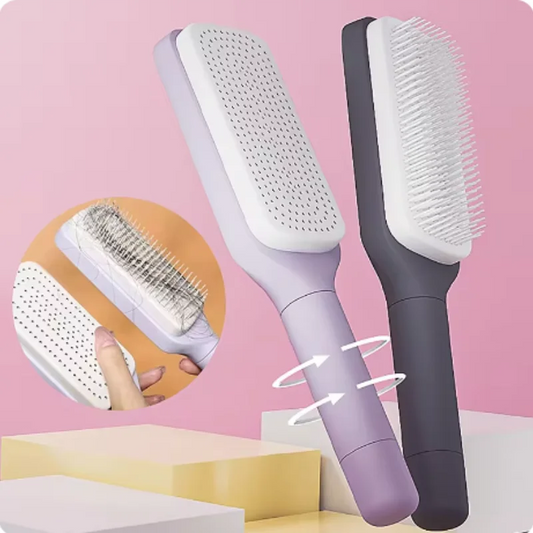 202419-Self Cleaning Hairbrush Women Hair Brush One-key Cleaning Hair Loss Airbag Scalp Massage Comb Anti-Static Hairbrush