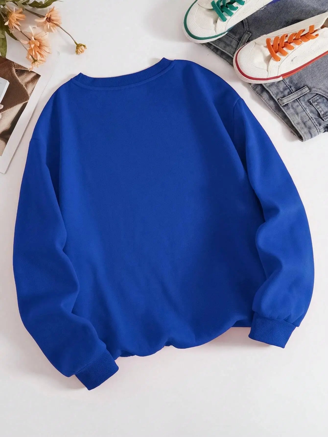 Street Casual Women Pullover Wifey EST.2024 Letter Printing Sweatshirt Warm Soft Hoodies Loose Crewneck Fleece Female Clothing